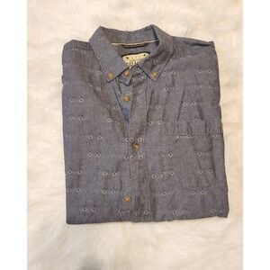 Dravus Men‎ Size Small Gray Floral Geometric Button Up Shirt Short Sleeve Pocket